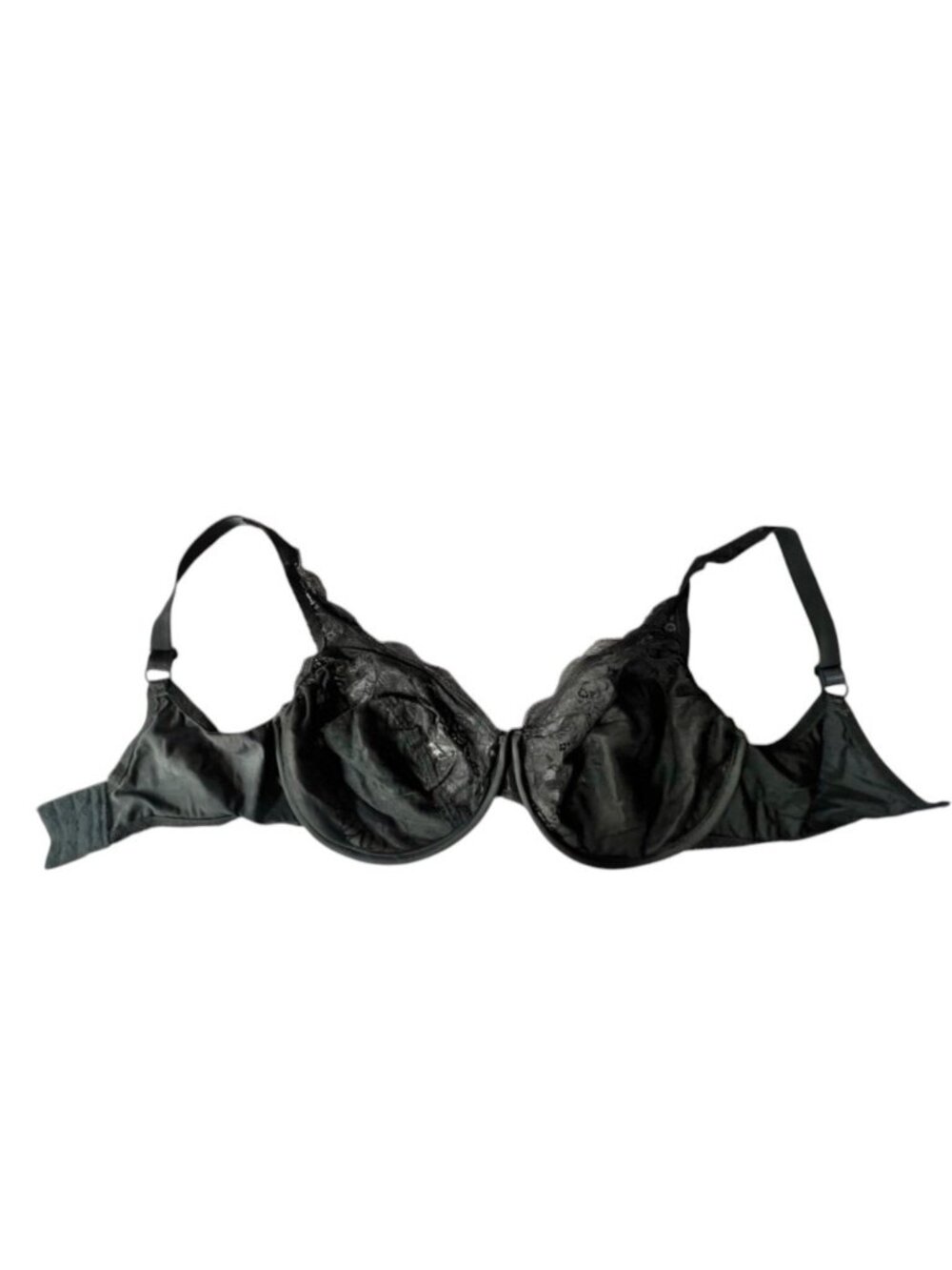 Lace Underwire Bra 36D Adjustable Straps Black Coquette Intimate Wear Vintage - Picture 3 of 3
